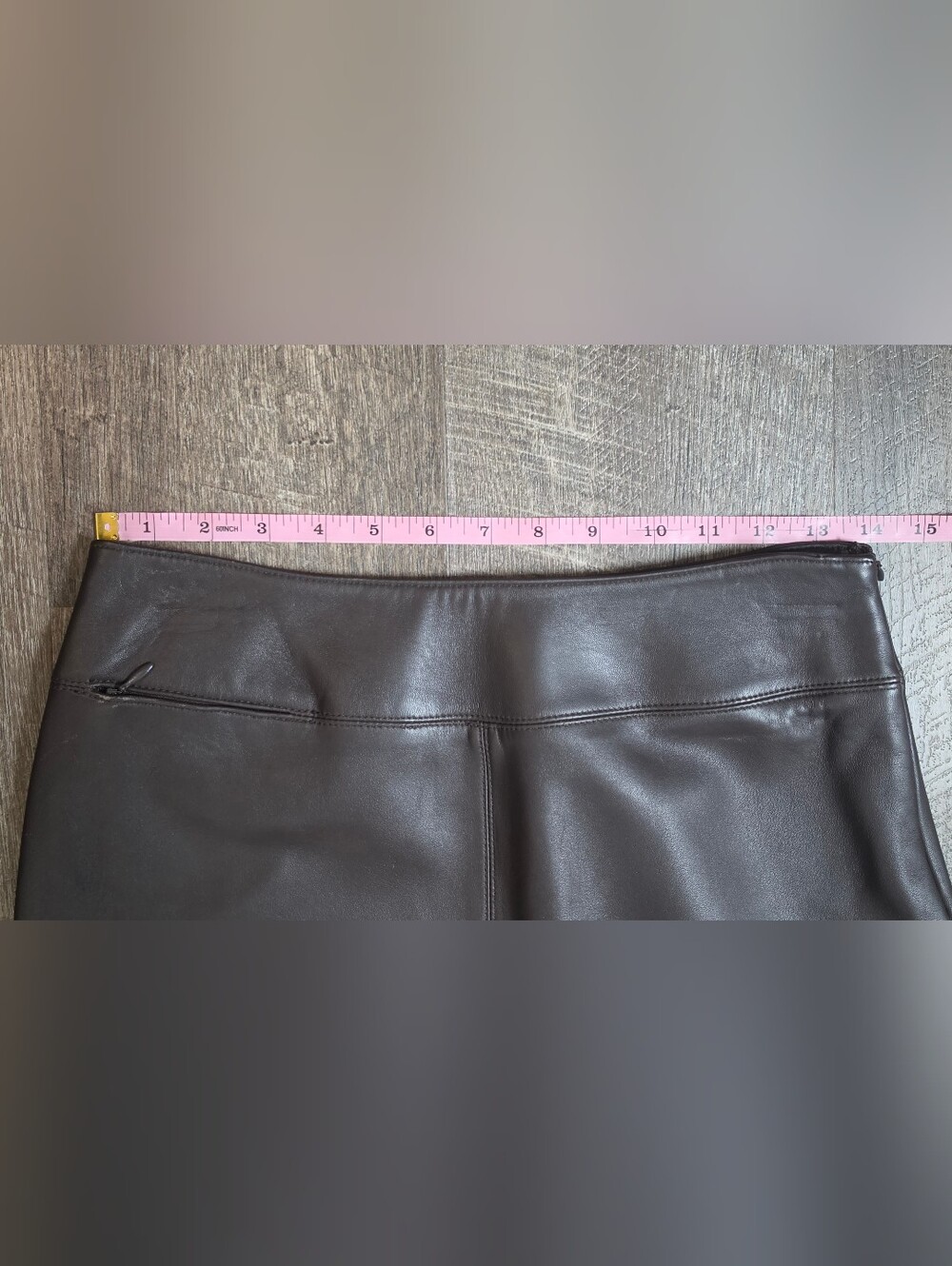 Vintage Lord & Taylor Nappa Leather Pencil Skirt Womens 2P Dark Brown Timeless - Picture 13 of 16